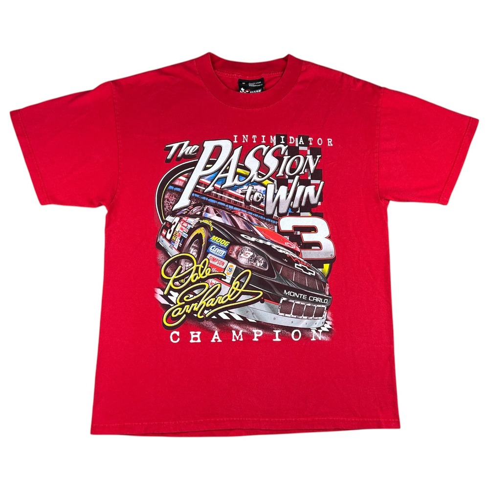 Vintage‎ Dale Earnhardt Intimidator NASCAR Racing T Shirt Men's Medium Red Y2K
